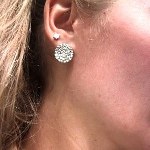 White rhinestone earrings